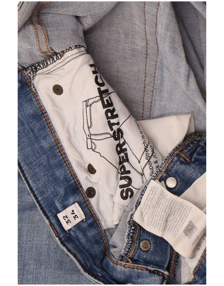 Jack & Jones Masculino GLENN Slim Jeans W32 L34 Azul Algodão