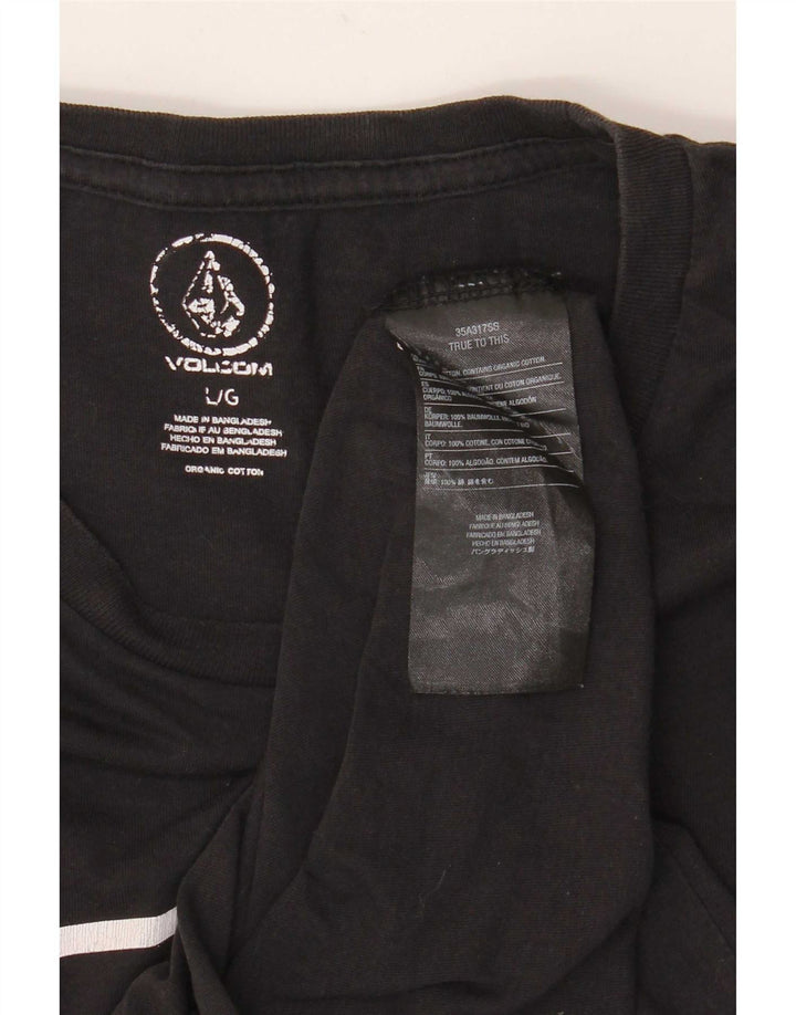 Camiseta masculina gráfica Volcom grande algodão preto