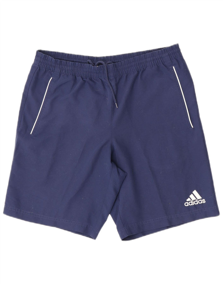 Shorts esportivos masculinos Adidas médio azul marinho poliéster