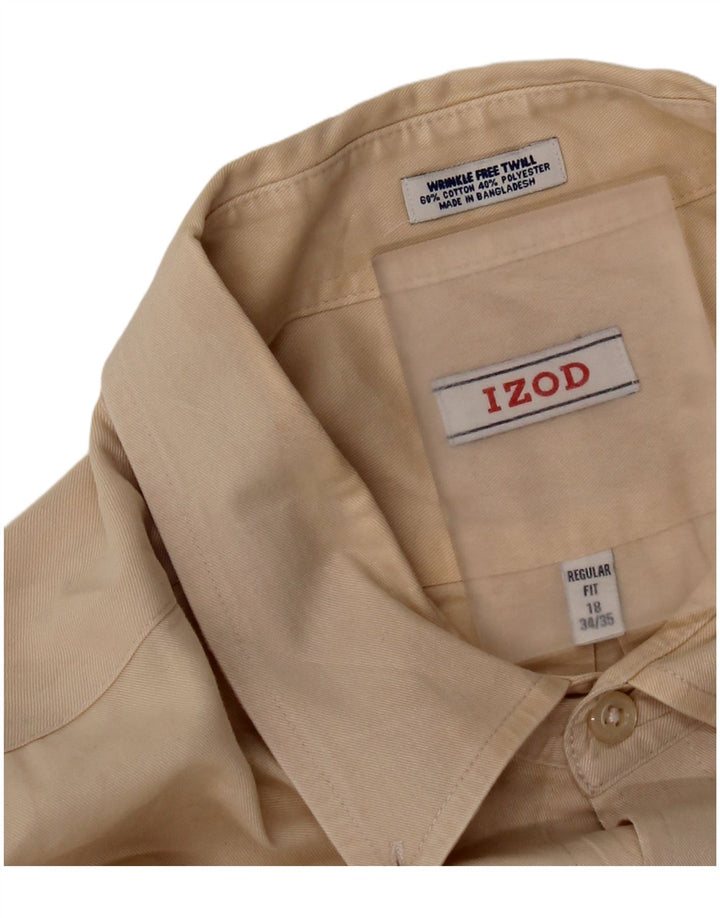 Camisa masculina Izod de ajuste regular tamanho 18 2XL algodão bege