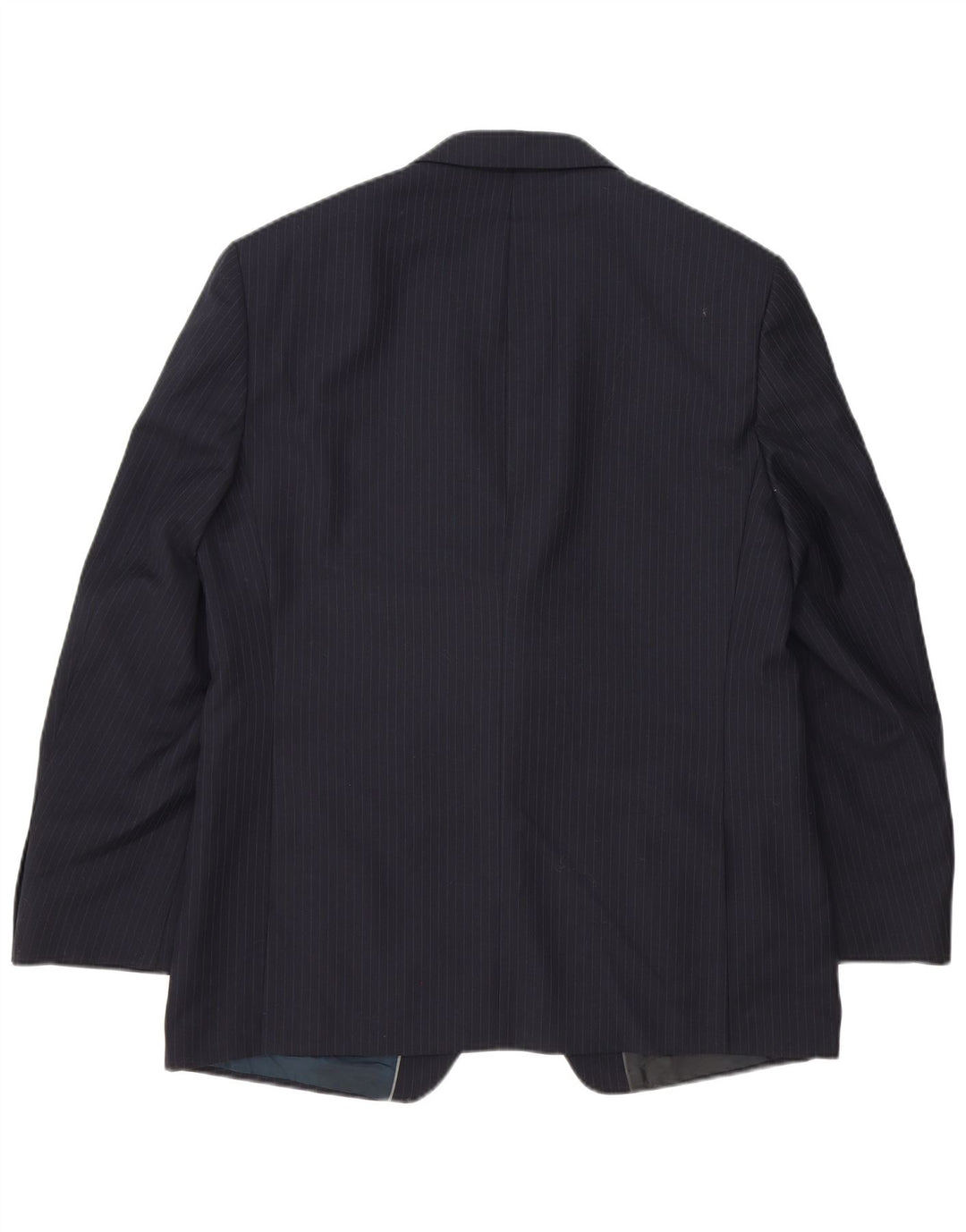 Jaqueta blazer masculina de 2 botões Marks & Spencer Reino Unido 42 XL risca de giz azul marinho