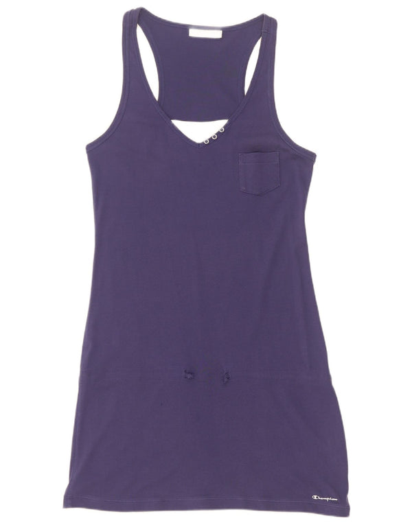 Vestido camiseta feminino sem mangas Champion UK 18 XL azul marinho colorblock