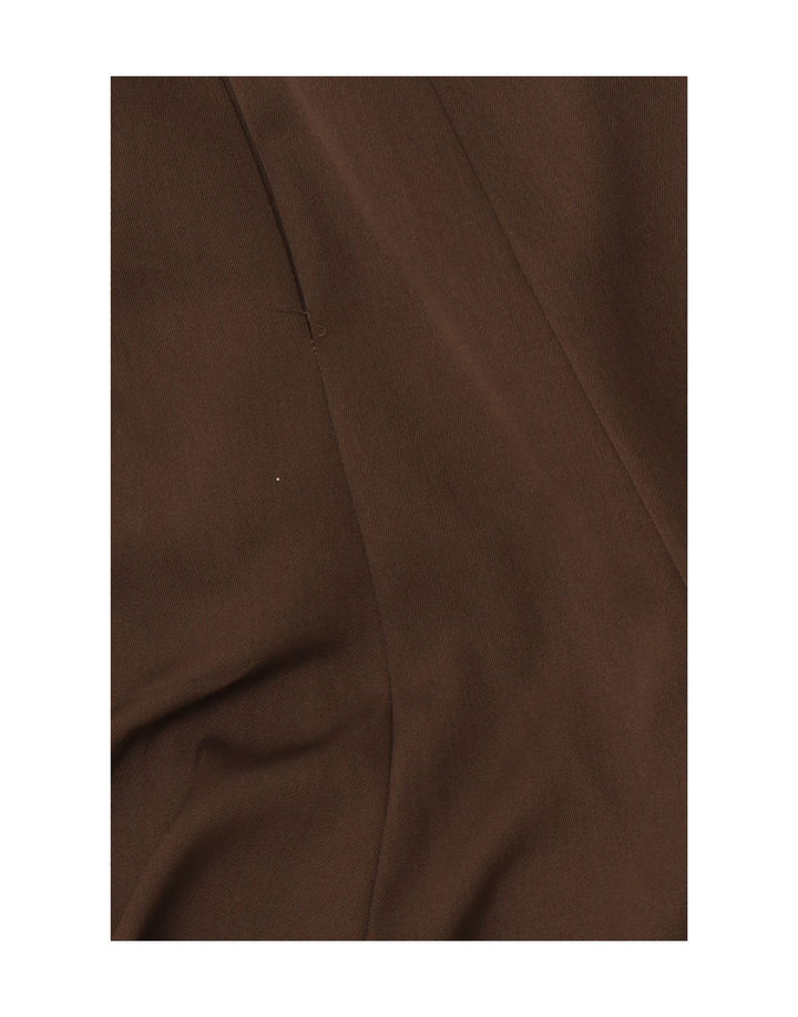 Saia feminina VINTAGE cintura alta plissada em linha A Reino Unido 12 médio W28 marrom