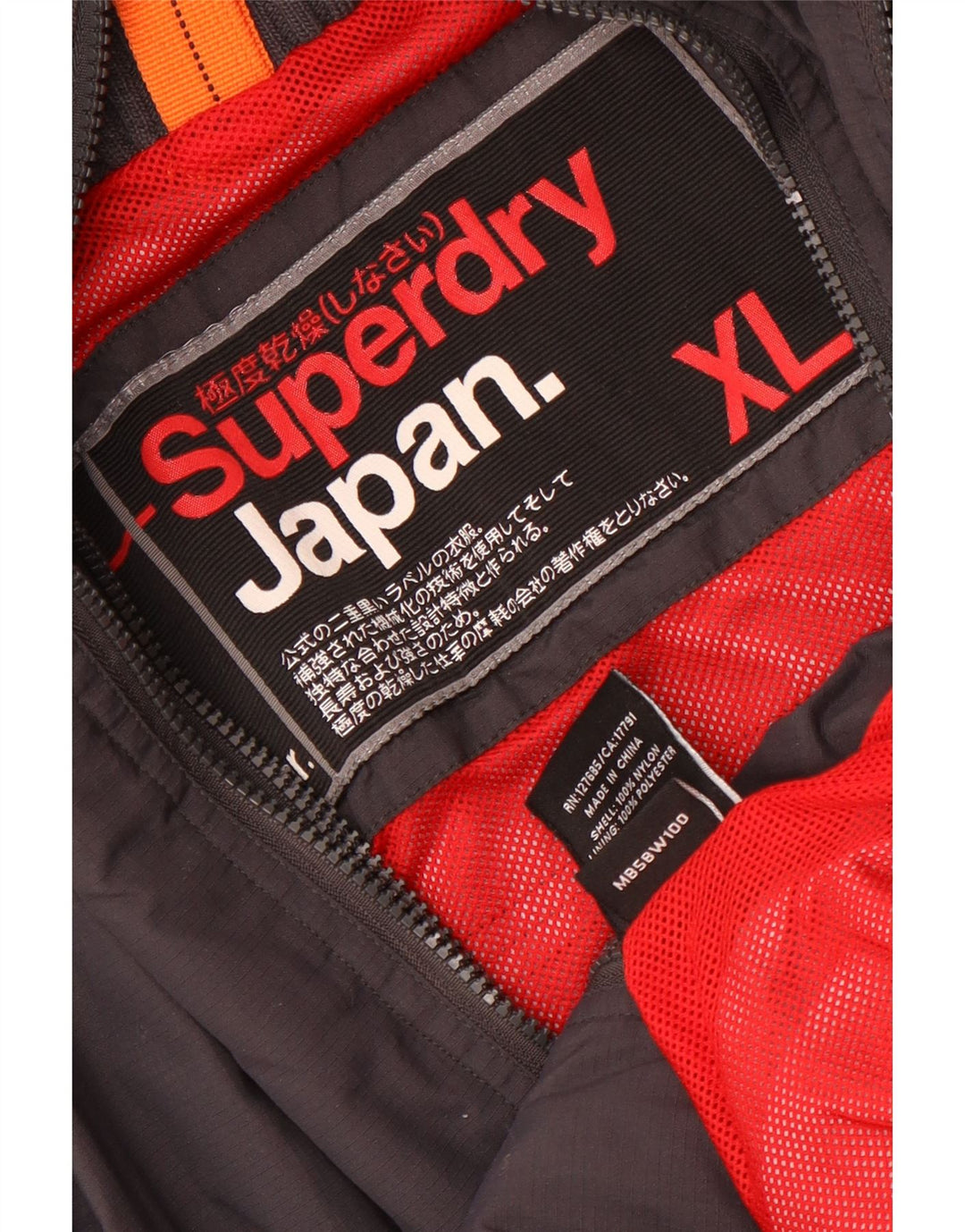 Jaqueta de chuva masculina Superdry UK 42 XL cinza nylon