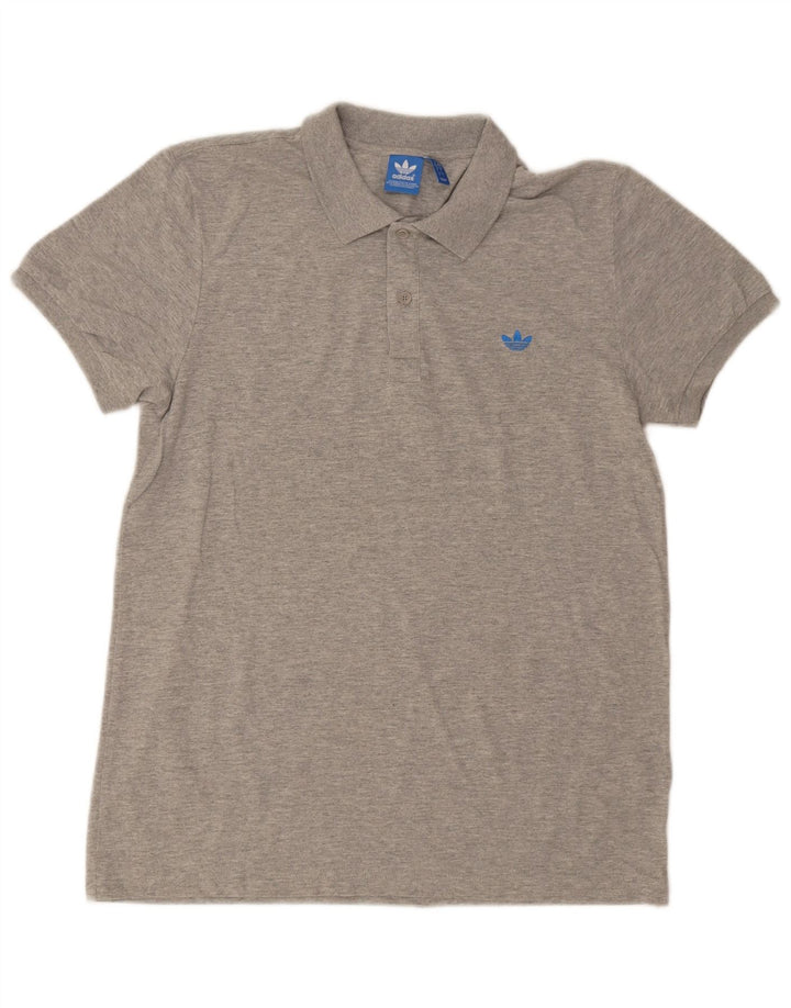 Camisa polo masculina Adidas grande algodão cinza