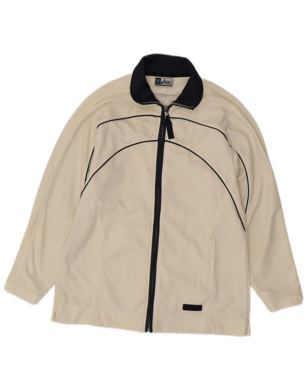Asics Womens Regular Fit Tracksuit Top Jacket UK 16 Grande Branco Esportes