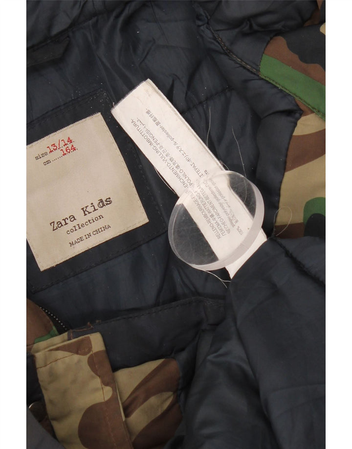 Jaqueta Parka com capuz Zara Boys 13-14 anos camuflagem multicolorida