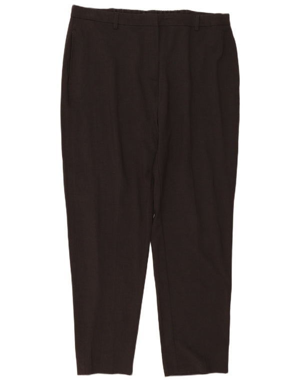 Calça feminina de cintura alta Marks & Spencer UK 20 2XL W40 L31 cinza
