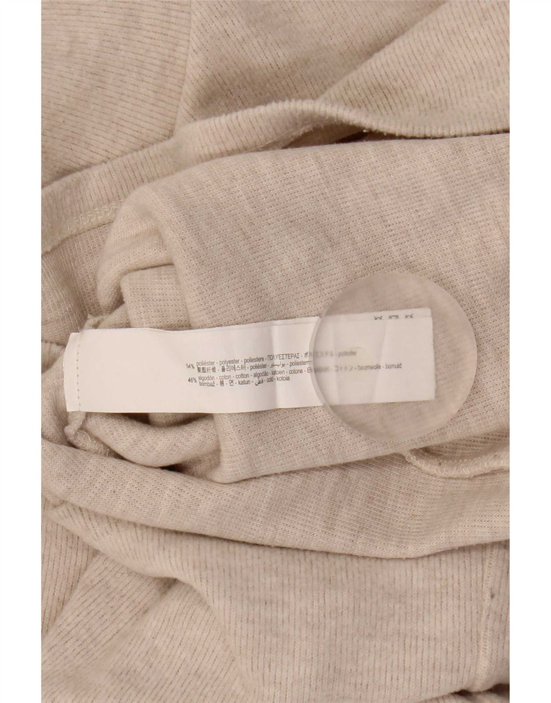 Zara Vestido feminino manga 3/4 Reino Unido 14 poliéster bege médio