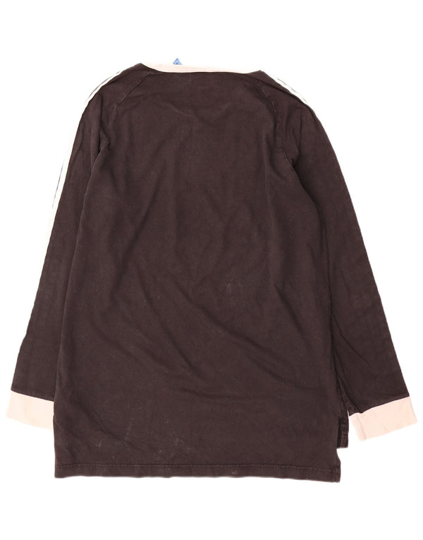 Adidas Mens Top Manga Longa Grande Algodão Colorblock Preto