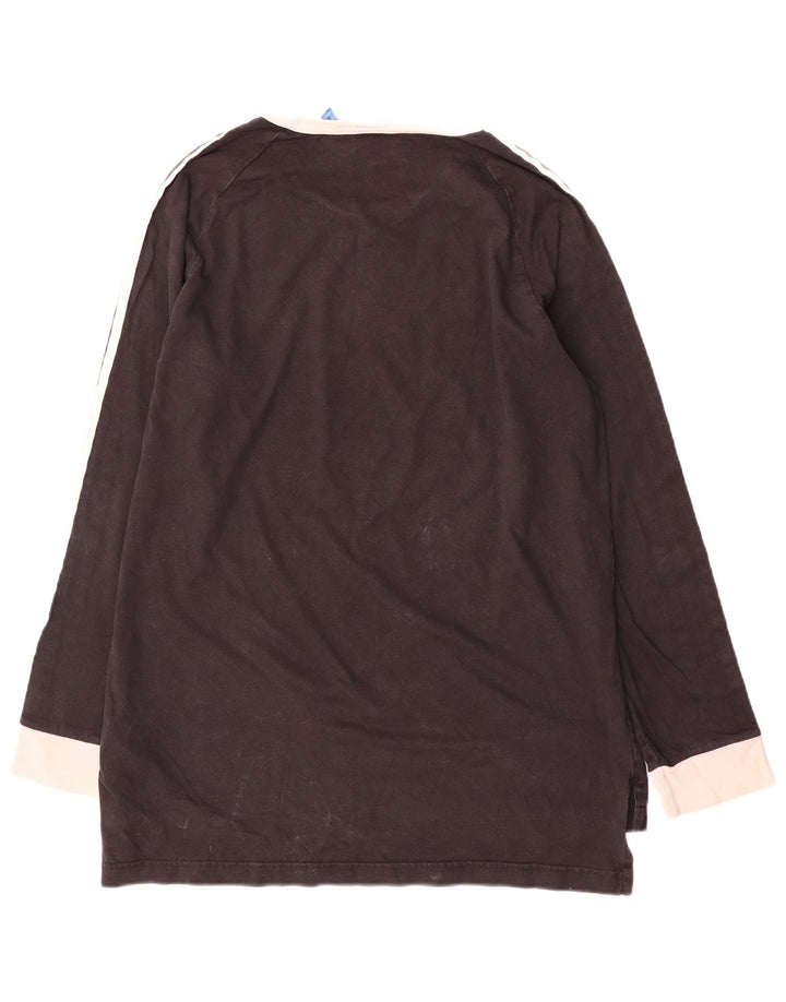 Adidas Mens Top Manga Longa Grande Algodão Colorblock Preto