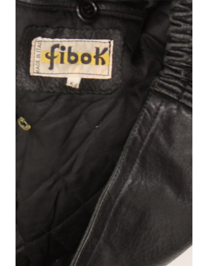 Jaqueta de couro masculina Fibok IT 54 2XL couro preto