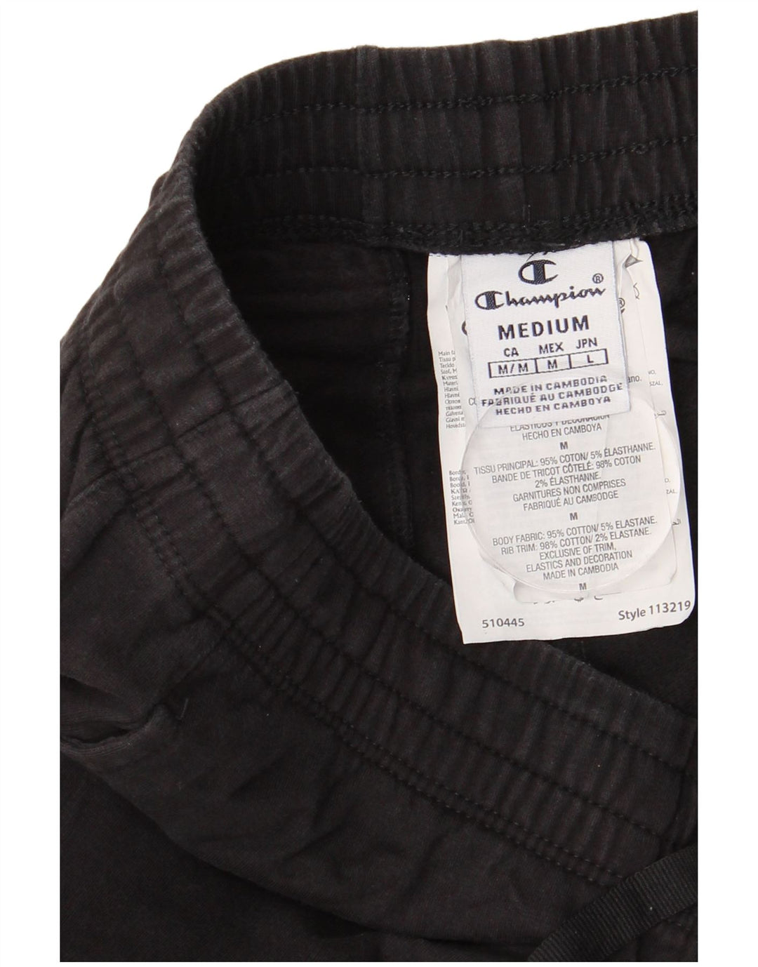 CHAMPION Calça feminina de treino gráfico Joggers UK 14 Médio Preto