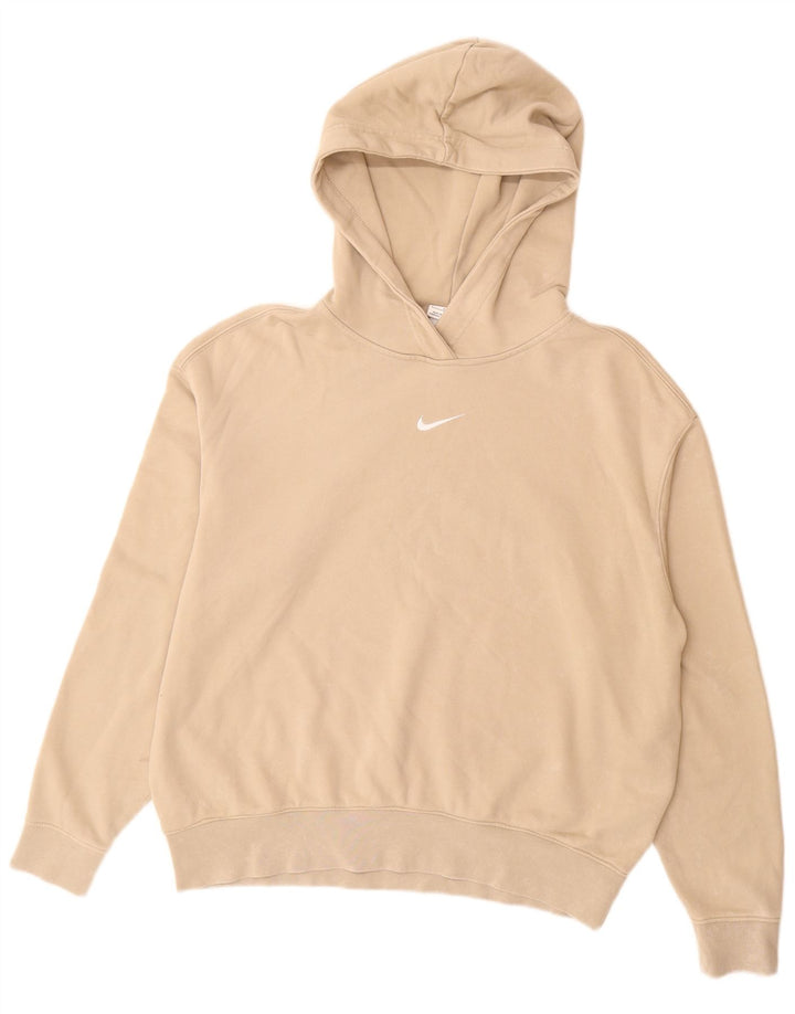 Nike Mens Hoodie Jumper Médio Bege Algodão