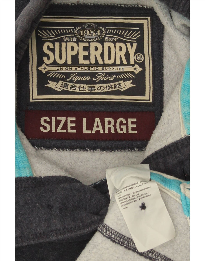 Suéter masculino Superdry com gola redonda e grande algodão azul marinho