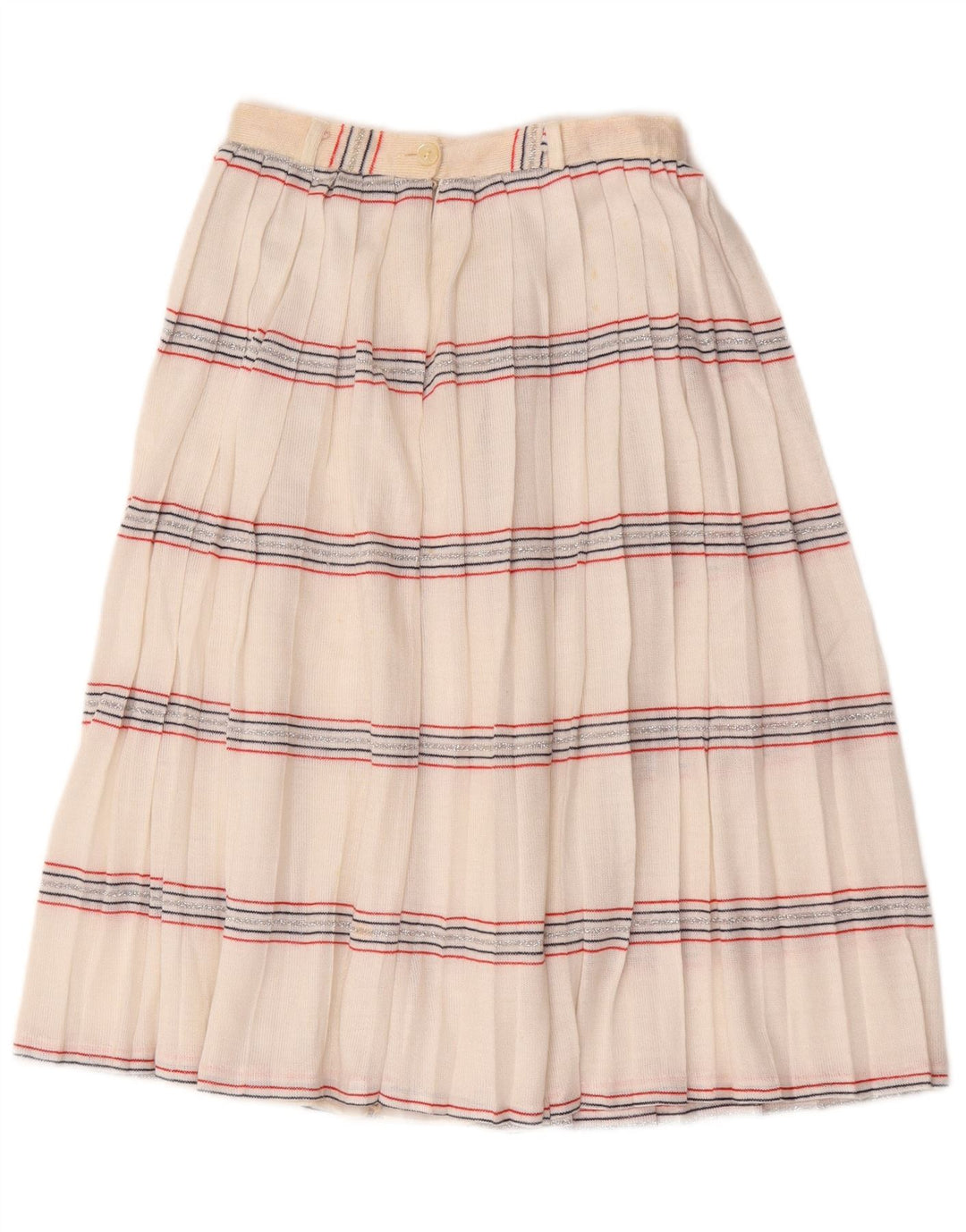 Saia feminina vintage plissada linha A W26 pequena listrada branca