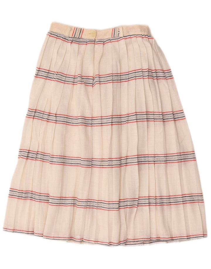 Saia feminina vintage plissada linha A W26 pequena listrada branca