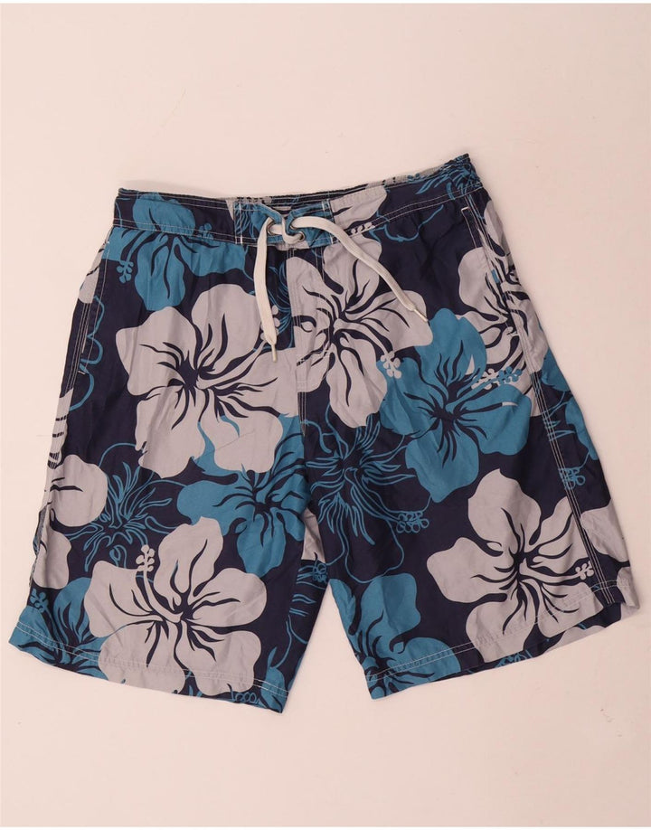 Shorts de banho masculino Marks & Spencer Blue Harbor médio azul marinho floral