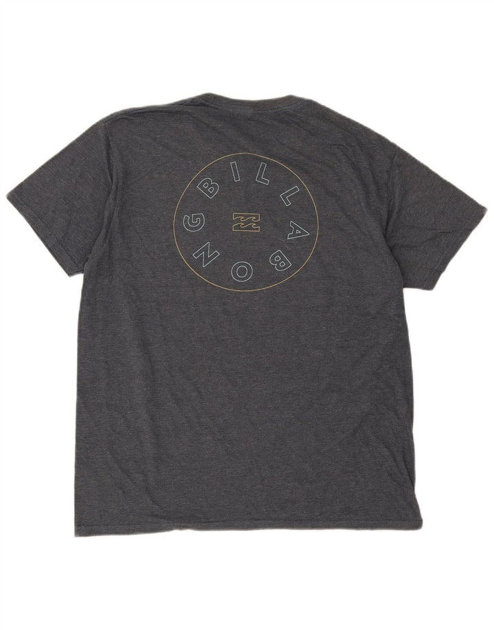 Camiseta masculina gráfica Billabong grande algodão manchado cinza
