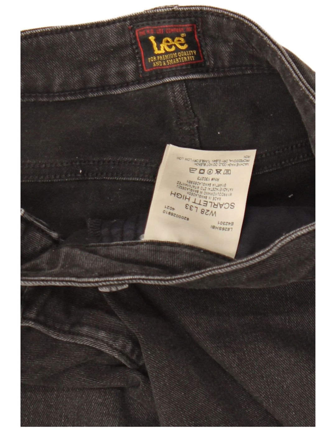 LEE Calça jeans feminina Scarlett High Skinny W28 L33 algodão preto