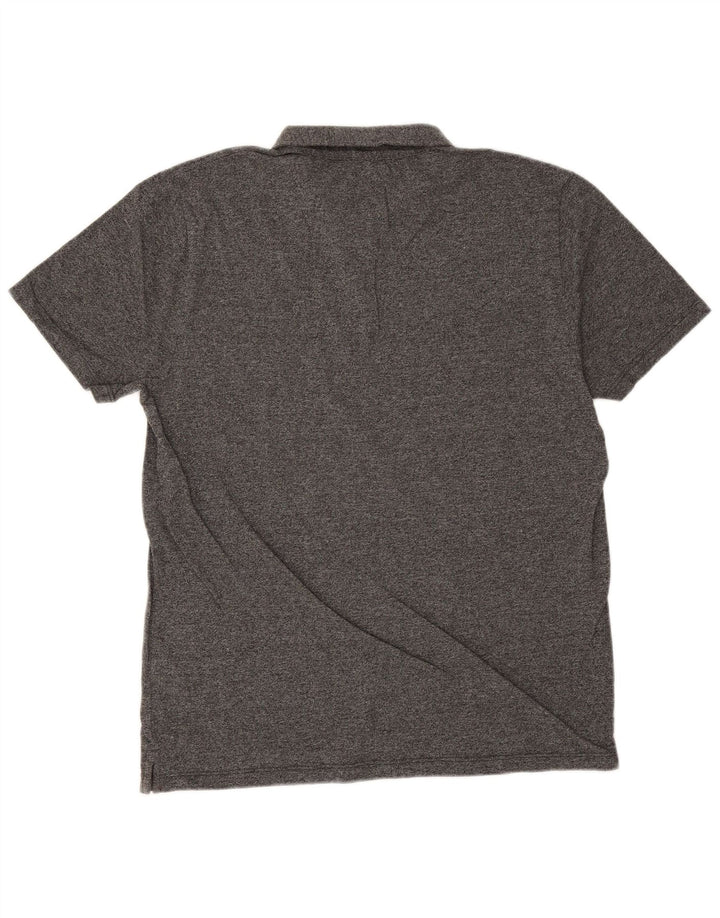 Camisa polo masculina Reiss grande algodão manchado cinza