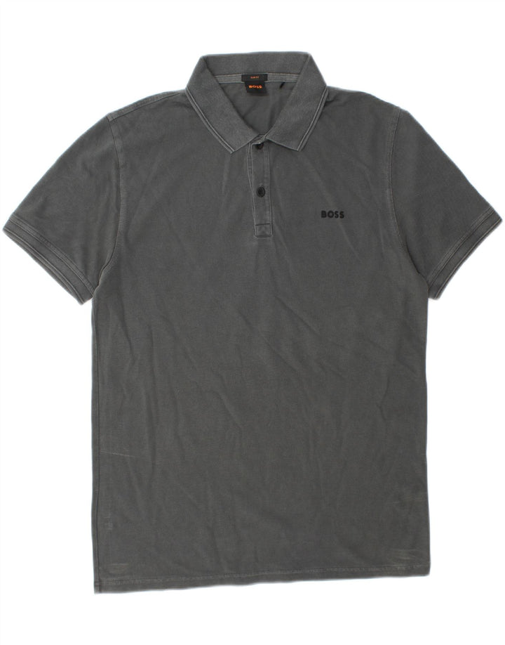 Camisa polo masculina Slim Fit HUGO BOSS grande cinza