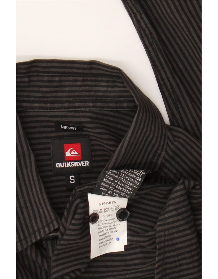 Camisa masculina Quiksilver Mid Fit pequena listrada cinza de algodão