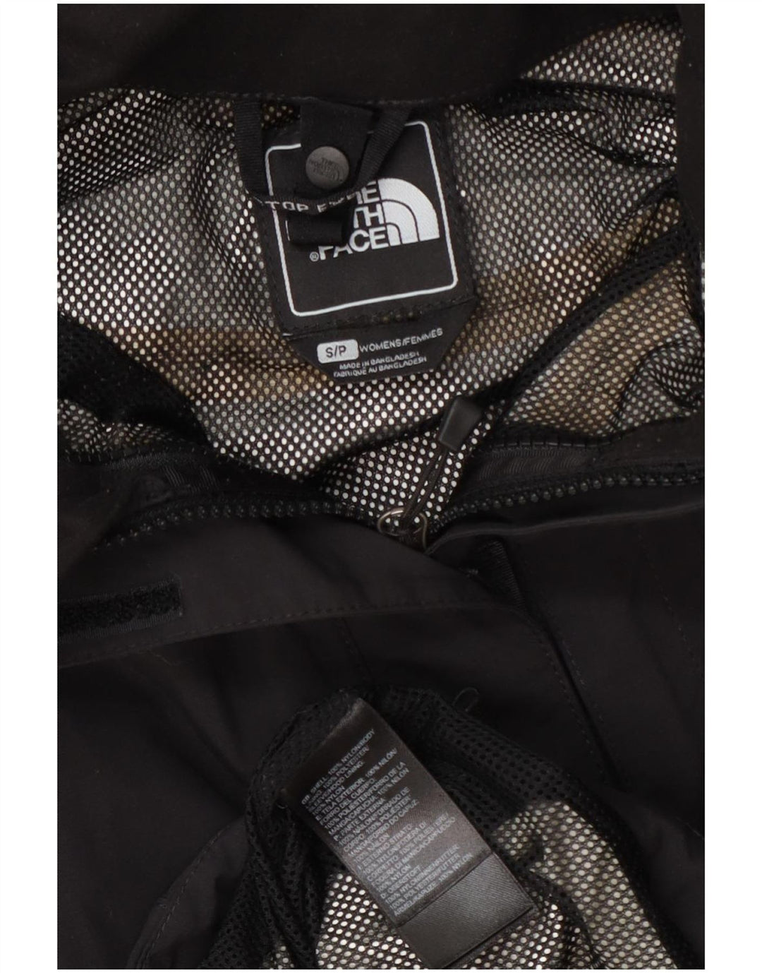 Jaqueta de chuva feminina com capuz The North Face UK 10 pequena nylon preta