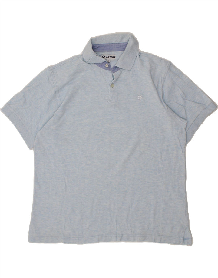 SUPERGA Mens Polo Shirt 2XL Blue Cotton Vintage Superga and Second-Hand Superga from Messina Hembry 
