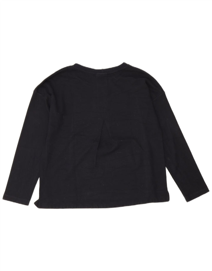 Top feminino Massimo Dutti manga comprida Reino Unido 16 grande azul marinho