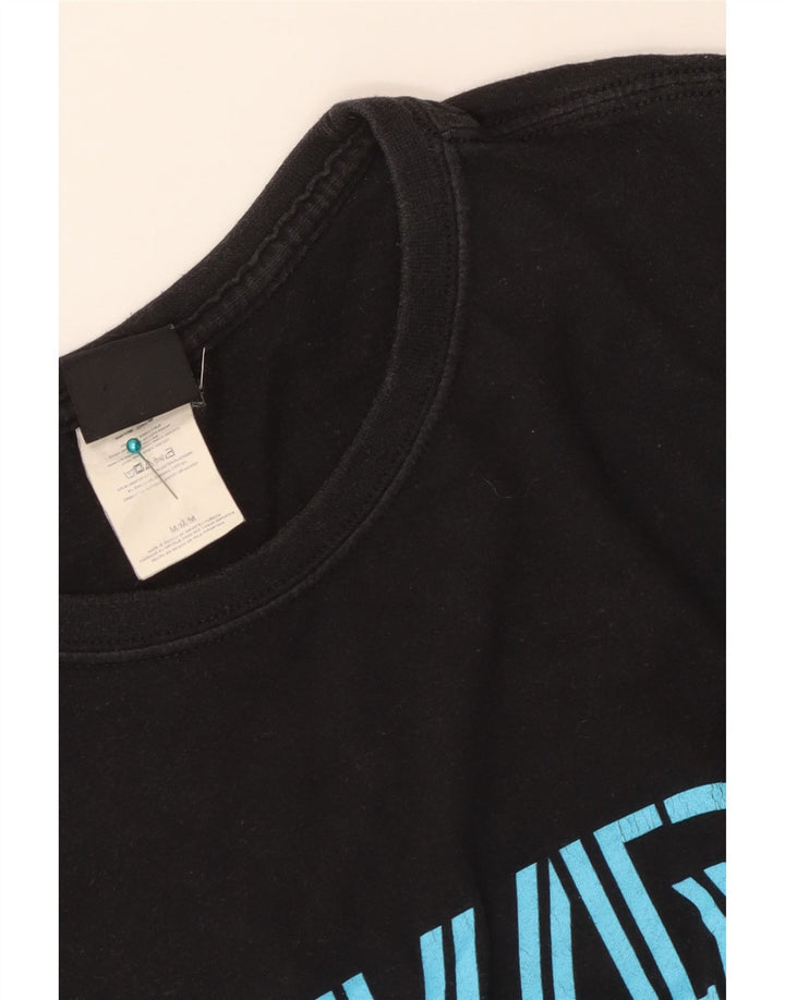 Camiseta gráfica masculina Quiksilver Top médio algodão preto