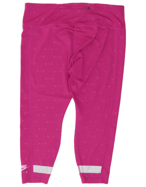 Nike Womens Dri Fit Graphic Capri Leggings UK 20 2XL Rosa Colourblock