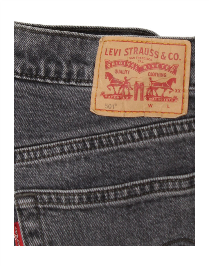 Calça jeans feminina LEVI'S 501 Straight W28 L26 algodão preto