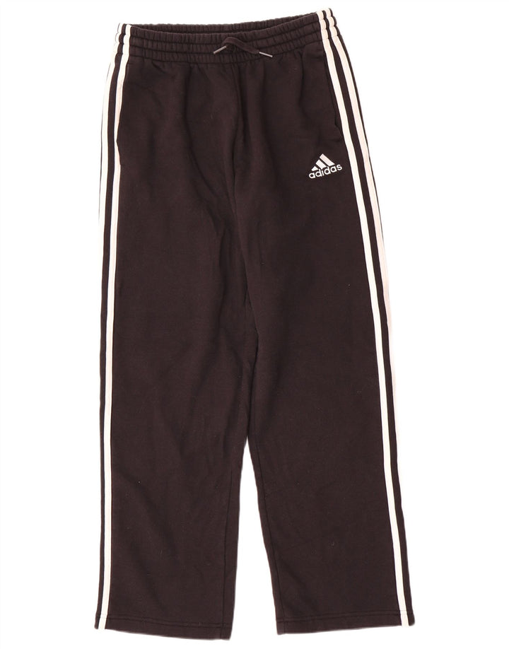 Calça de treino masculina Adidas pequena de algodão preto