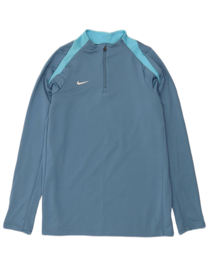 Nike Meninos Dri Fit Slim Zip Neck Pullover Treino Top 13-14 Anos XL Azul