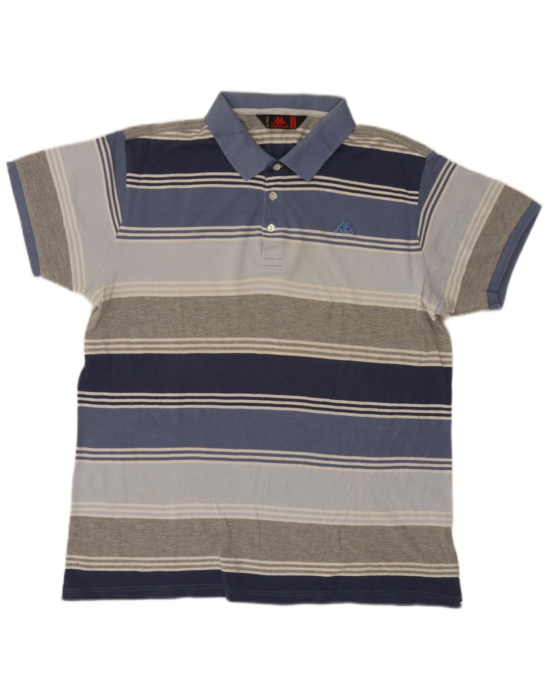 Camisa polo masculina Kappa 2XL algodão listrado azul