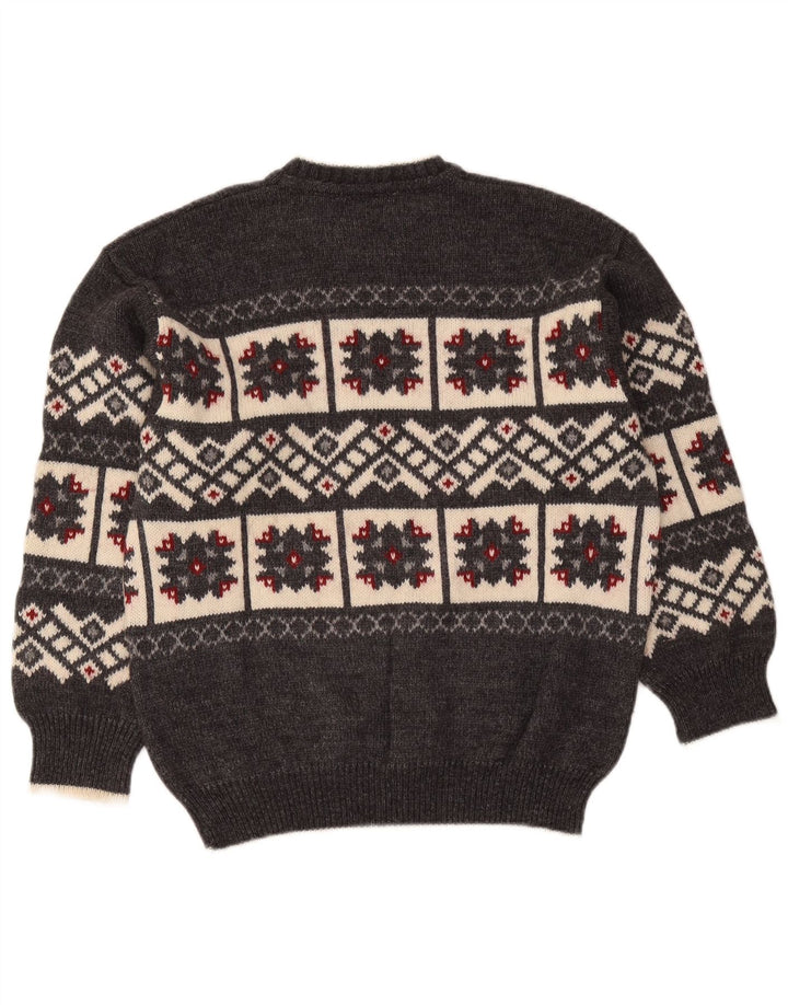 Suéter masculino Sevres com gola redonda IT 48 cinza médio geométrico