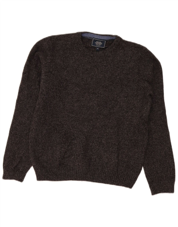 Suéter feminino John Lewis com gola redonda Reino Unido 14 lã de cordeiro cinza médio