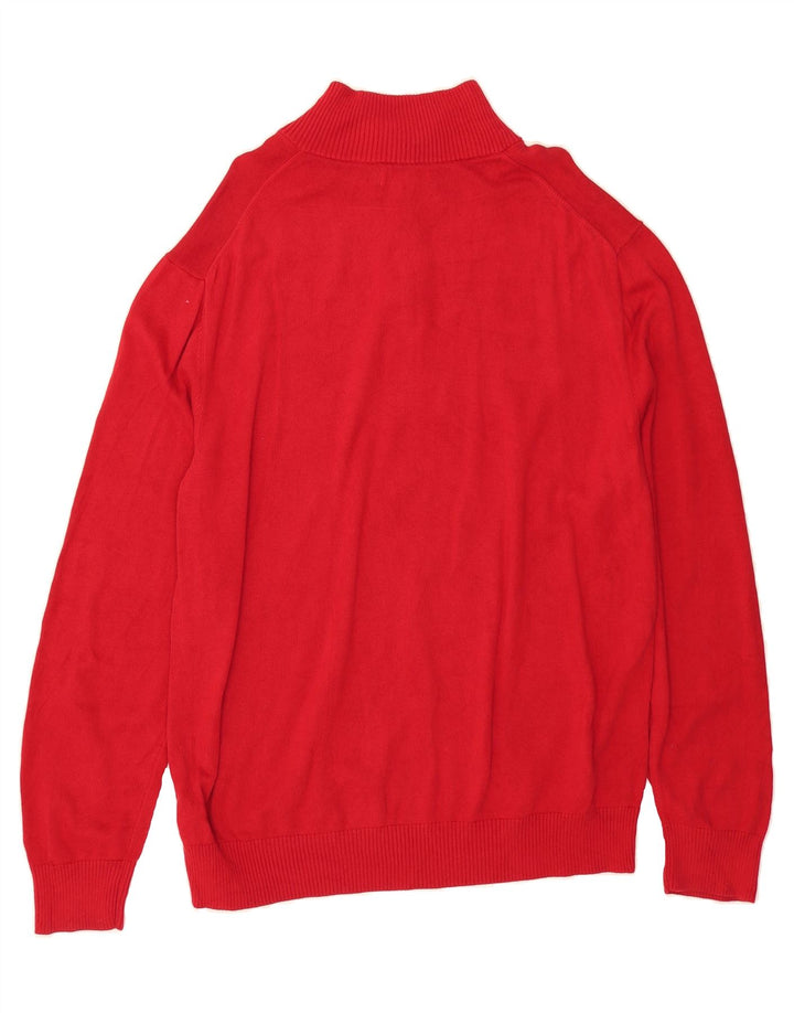 NAUTICA Mens Zip Neck Jumper Sweater XL Red Cotton Vintage Nautica and Second-Hand Nautica from Messina Hembry 