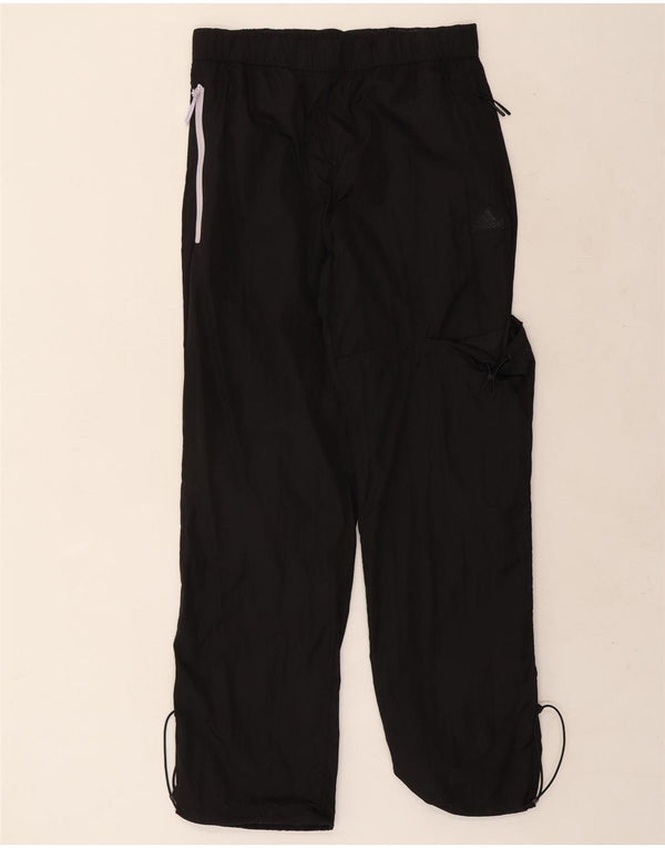 Adidas Mulheres Treino Calças Joggers UK 8/10 Pequeno Preto