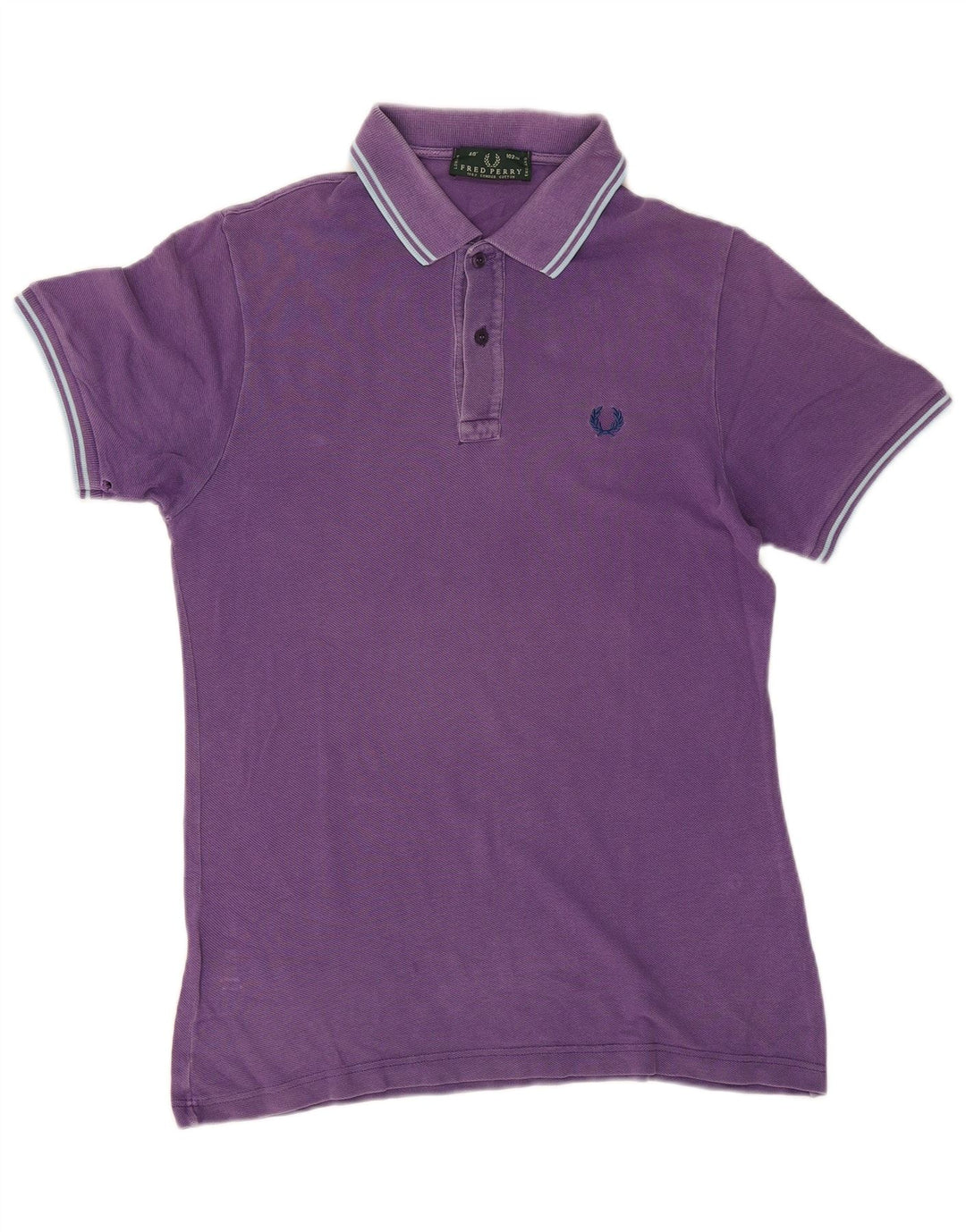 Camisa polo masculina FRED PERRY algodão listrado roxo médio