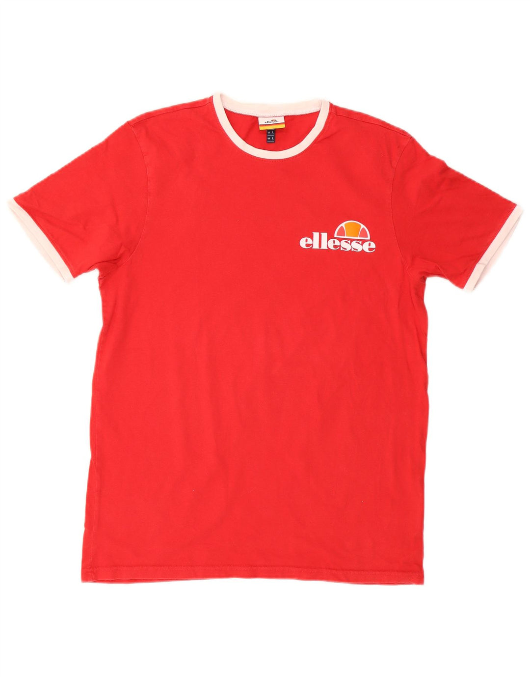 Camiseta masculina Ellesse com estampa gráfica grande de algodão vermelho
