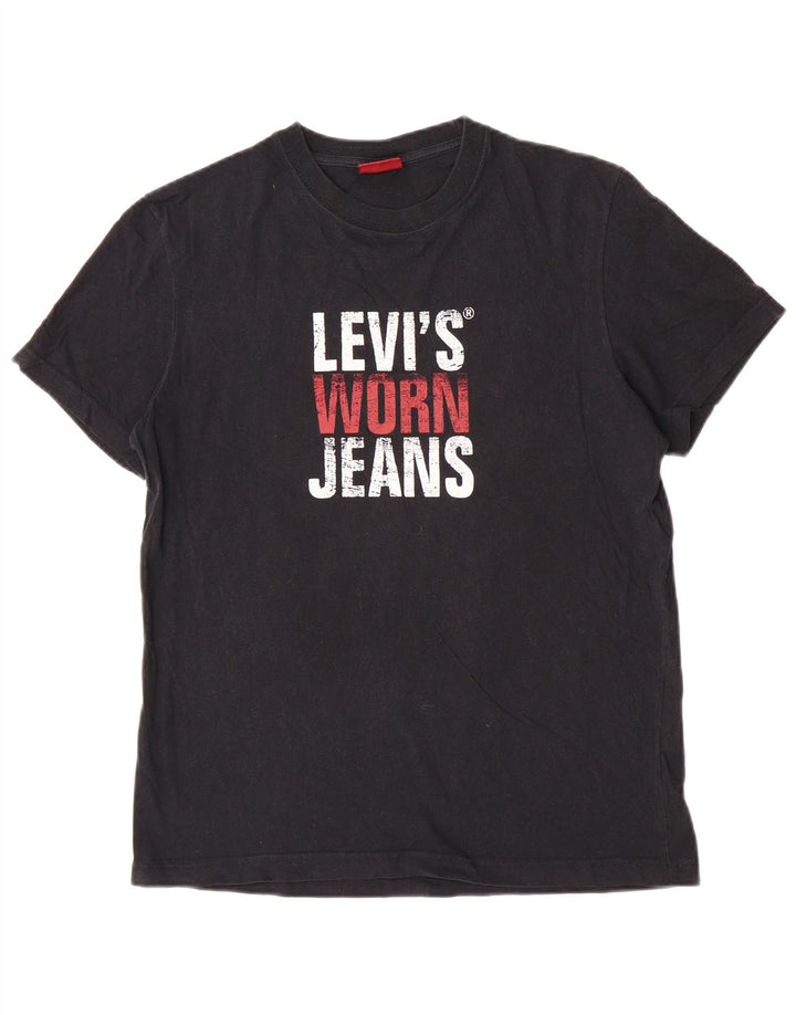 Camiseta gráfica masculina Levi's Top médio algodão preto