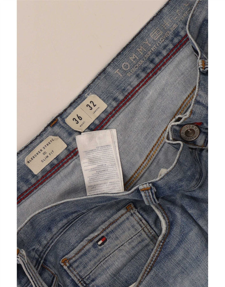 Tommy Hilfiger Masculino Bleecker Slim Jeans W36 L28 Azul Algodão