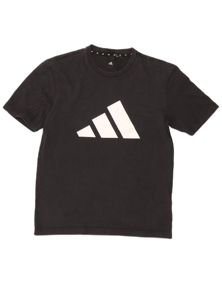 Adidas Mens Graphic T-Shirt Top Médio Algodão Preto