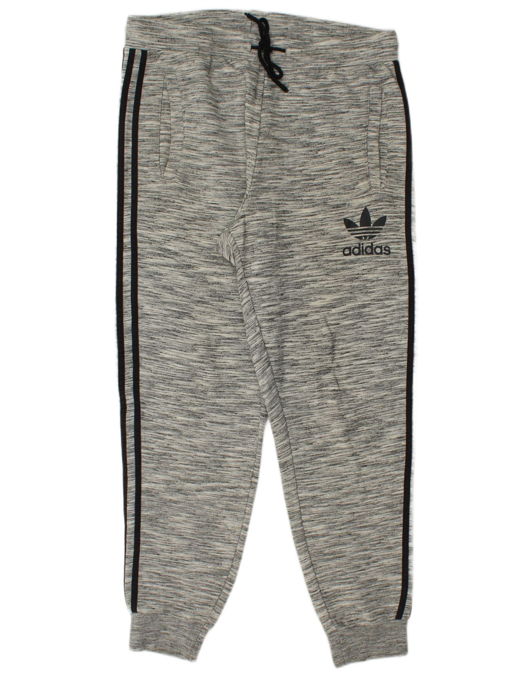 Calça de treino masculina ADIDAS joggers grande algodão listrado cinza