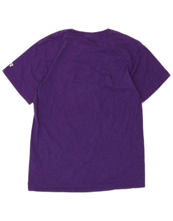 Camiseta gráfica masculina Russell Athletic Top UK 38/40 Roxo Médio