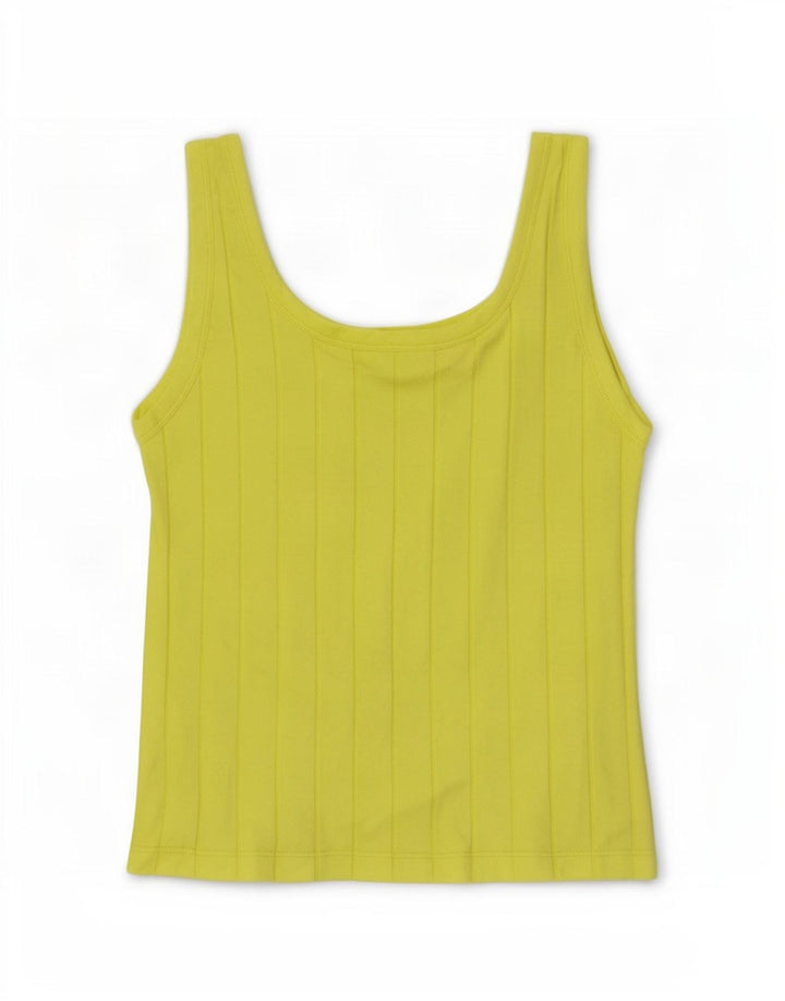 Colete feminino Massimo Dutti UK 8 pequeno algodão amarelo