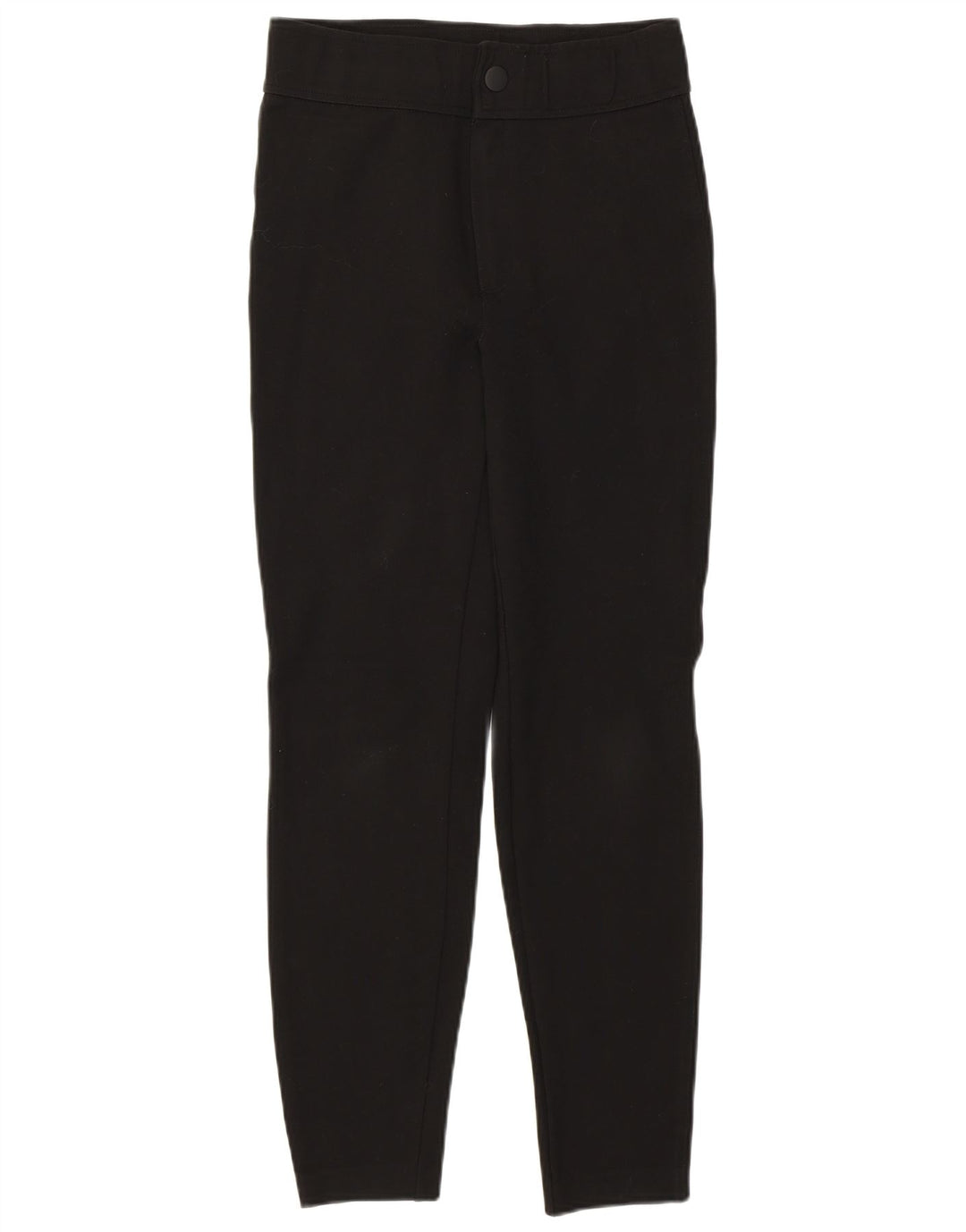 Zara Calça feminina skinny cintura alta cortada média W28 L27 preta viscose