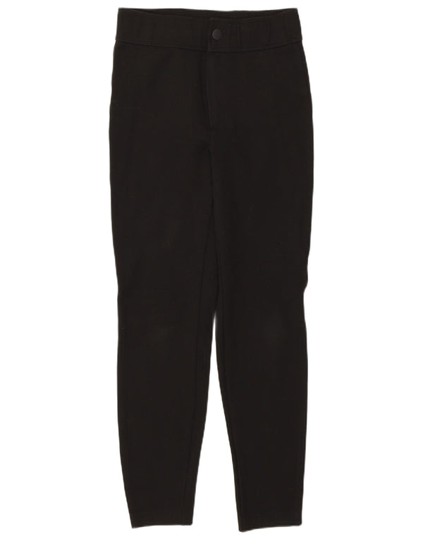 Zara Calça feminina skinny cintura alta cortada média W28 L27 preta viscose